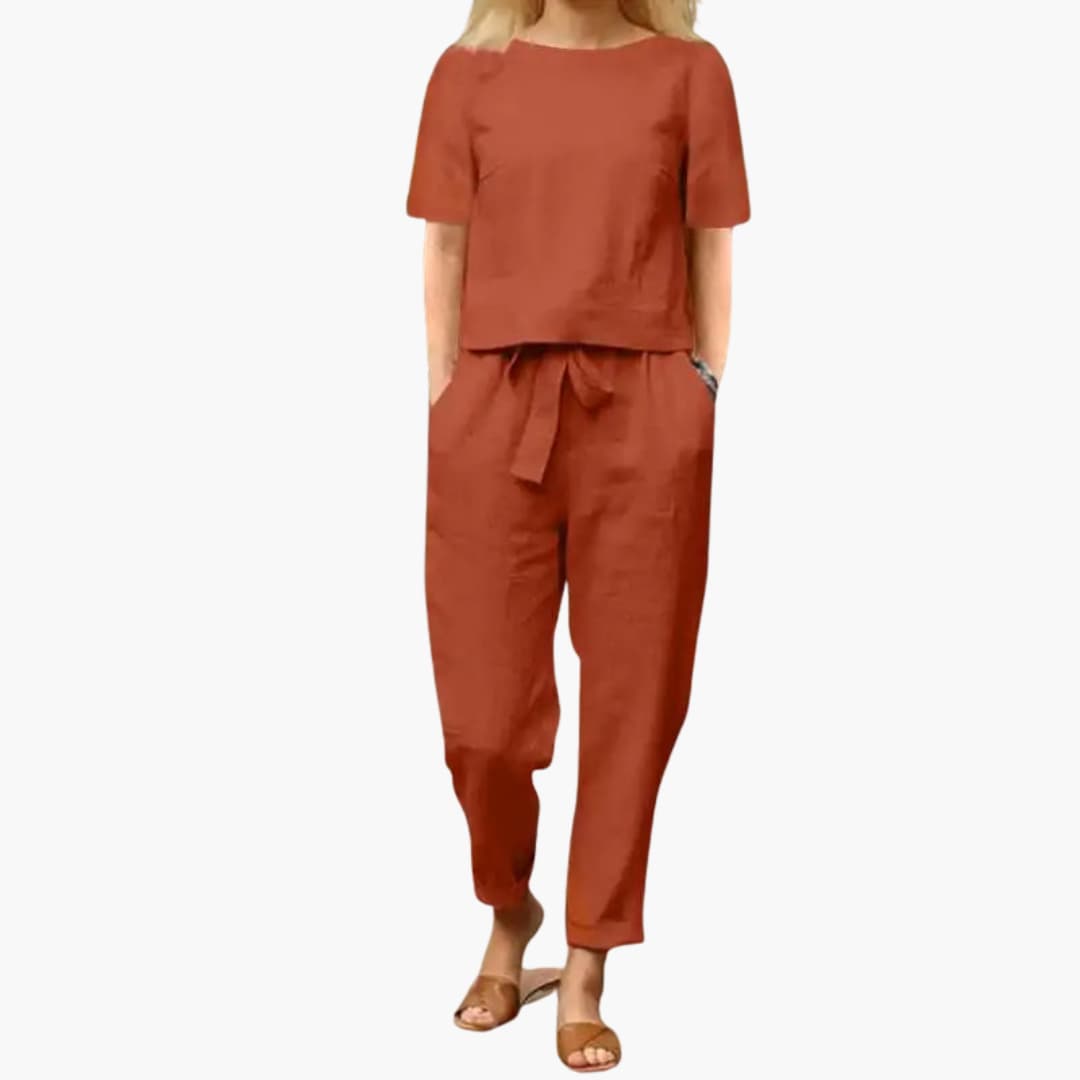 Damen Jumpsuit-Set Regular Fit Freizeit mit geraden Hosen