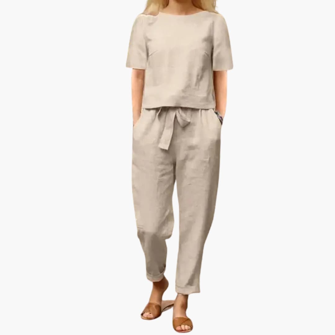 Damen Jumpsuit-Set Regular Fit Freizeit mit geraden Hosen