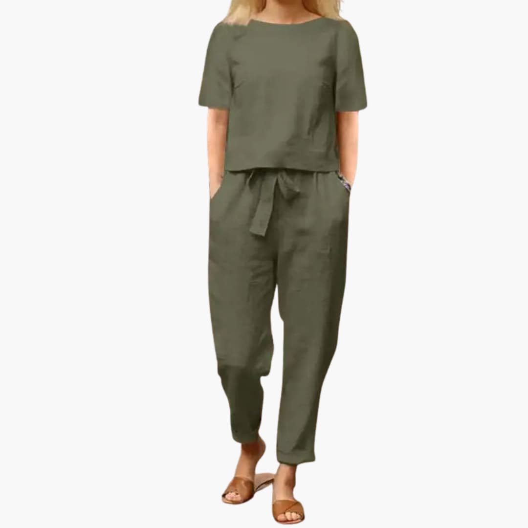 Damen Jumpsuit-Set Regular Fit Freizeit mit geraden Hosen