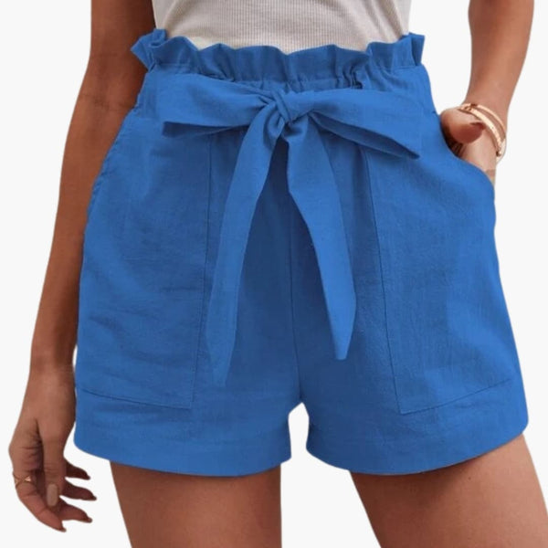 Damen Shorts mit Bindegürtel und breitem Bund Freizeit