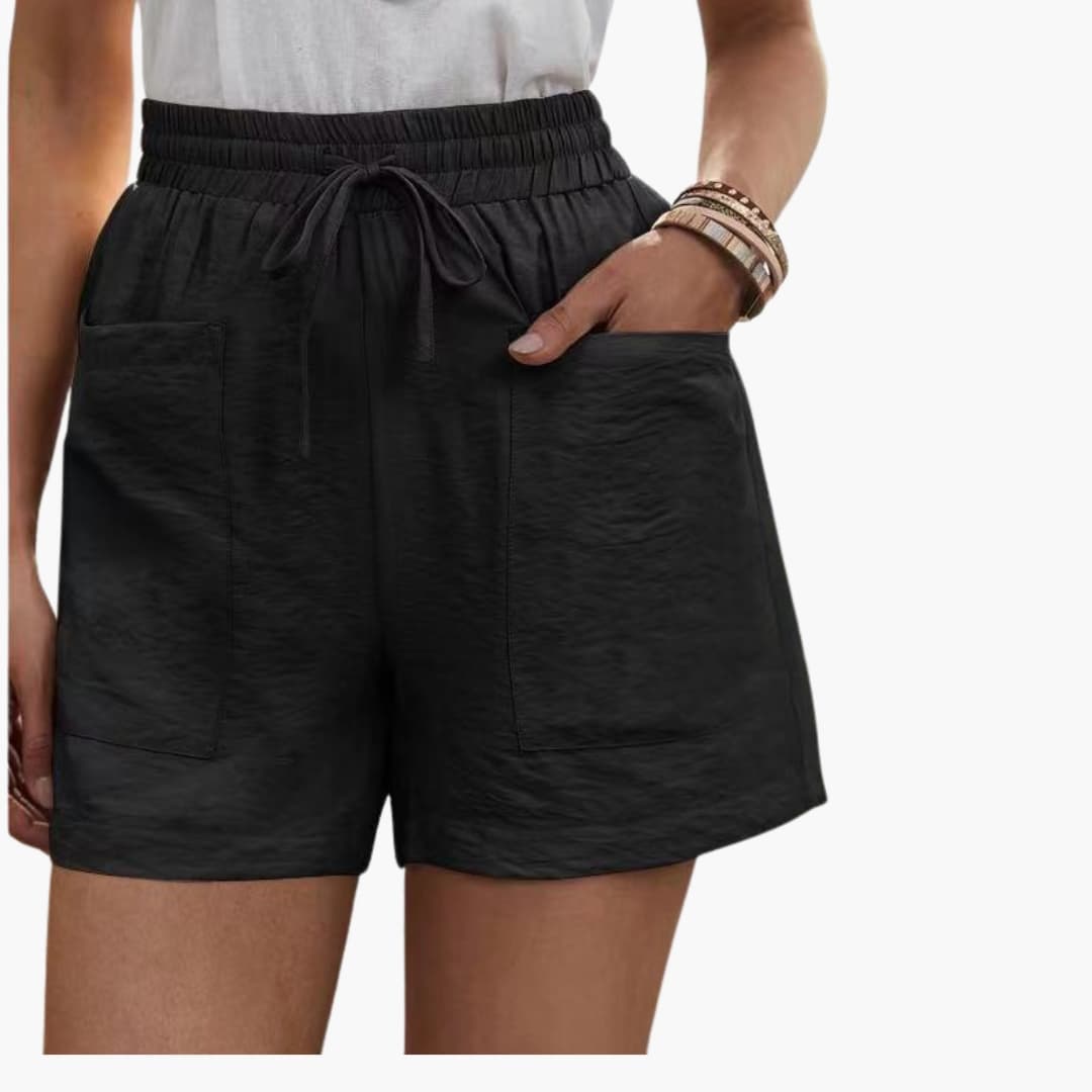 Damen Shorts Relaxed Fit Sommer Freizeit mit weitem Bein und Taschen