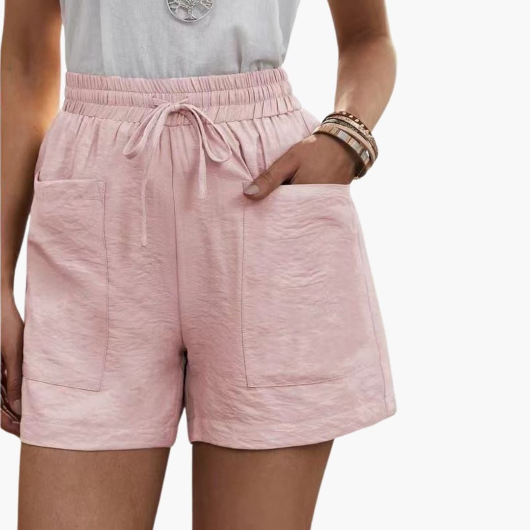 Damen Shorts Relaxed Fit Sommer Freizeit mit weitem Bein und Taschen