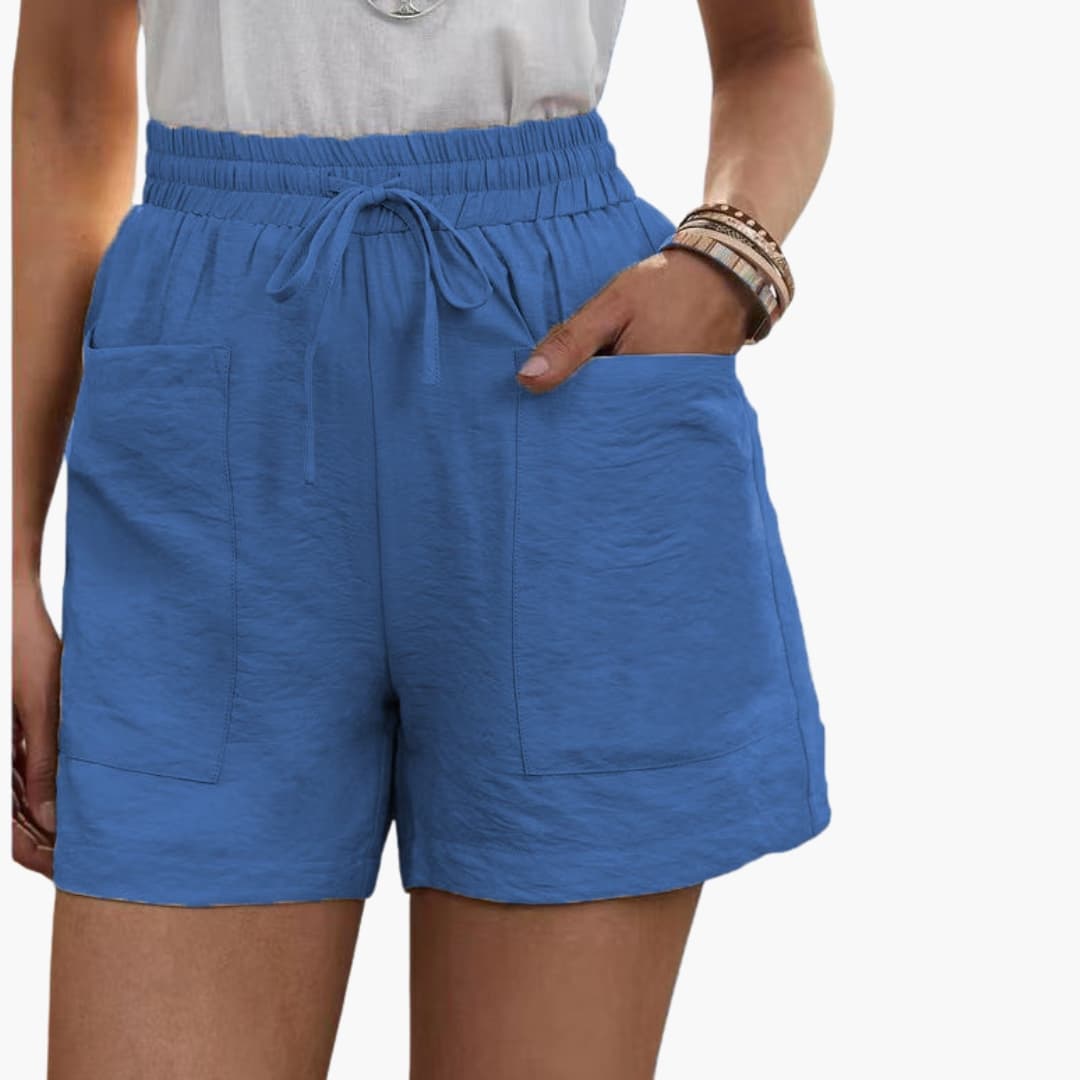 Damen Shorts Relaxed Fit Sommer Freizeit mit weitem Bein und Taschen