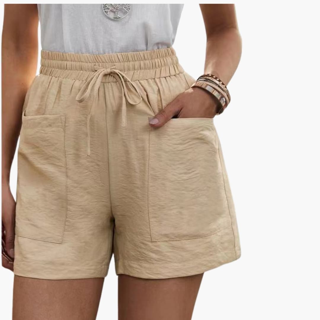 Damen Shorts Relaxed Fit Sommer Freizeit mit weitem Bein und Taschen