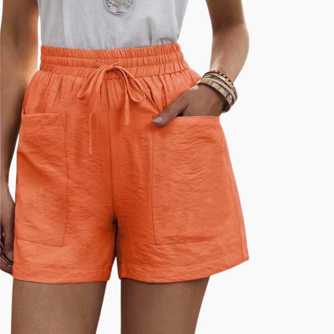 Damen Shorts Relaxed Fit Sommer Freizeit mit weitem Bein und Taschen