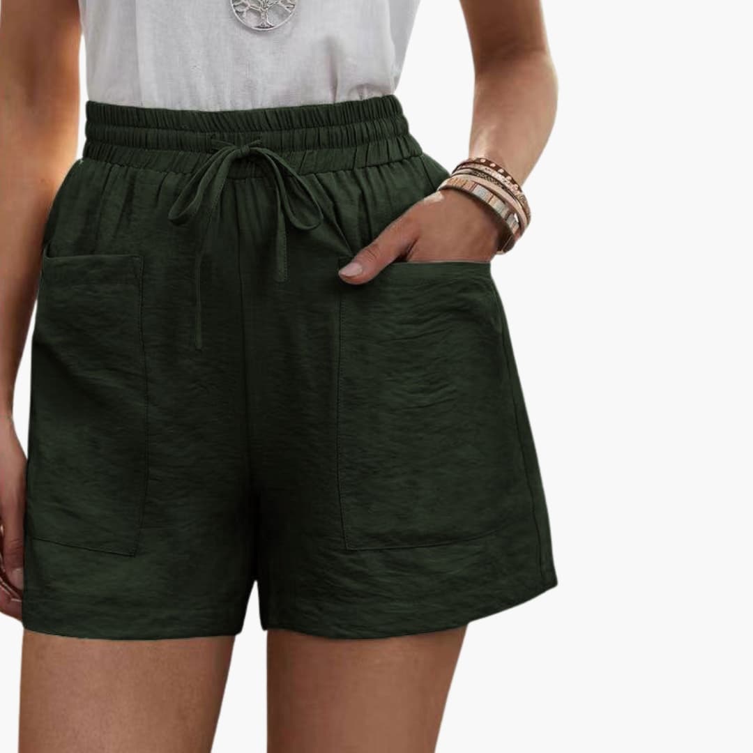 Damen Shorts Relaxed Fit Sommer Freizeit mit weitem Bein und Taschen