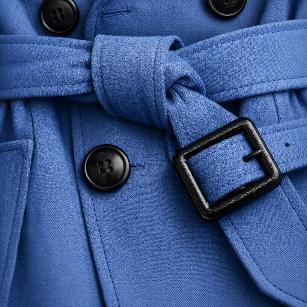 Damen Trenchcoat Slim Fit mit Gürtel Eleganter Alltagsmantel