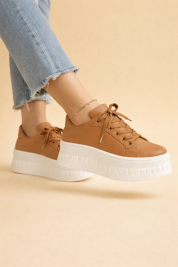 Sneaker Damen Plateau Bequem Alltag & Freizeit