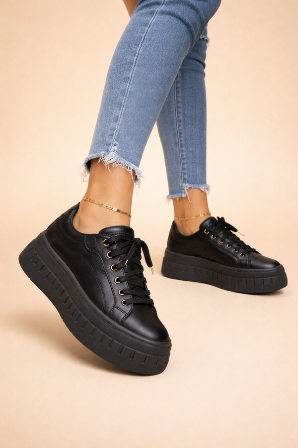 Sneaker Damen Plateau Bequem Alltag & Freizeit