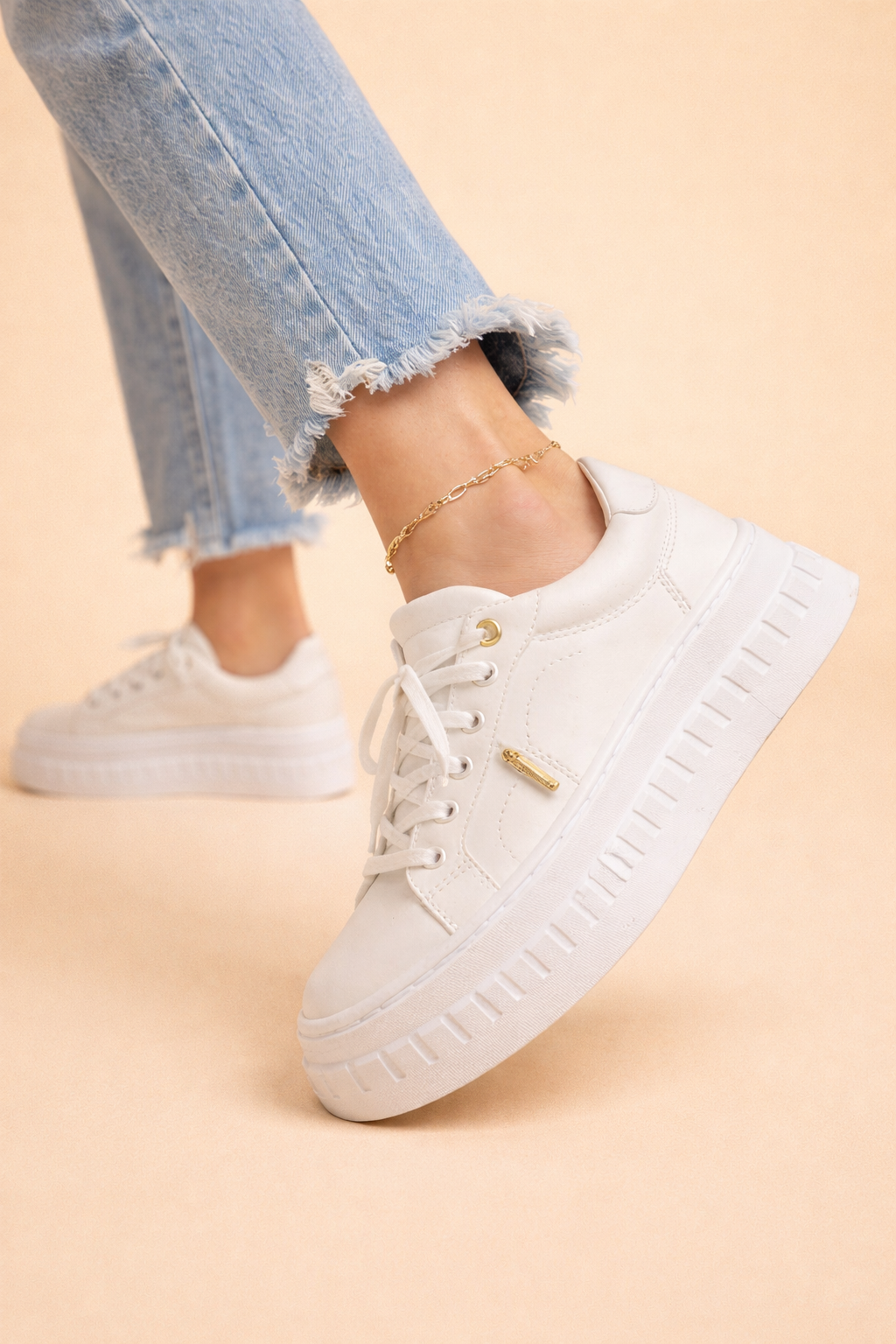 Sneaker Damen Plateau Bequem Alltag & Freizeit