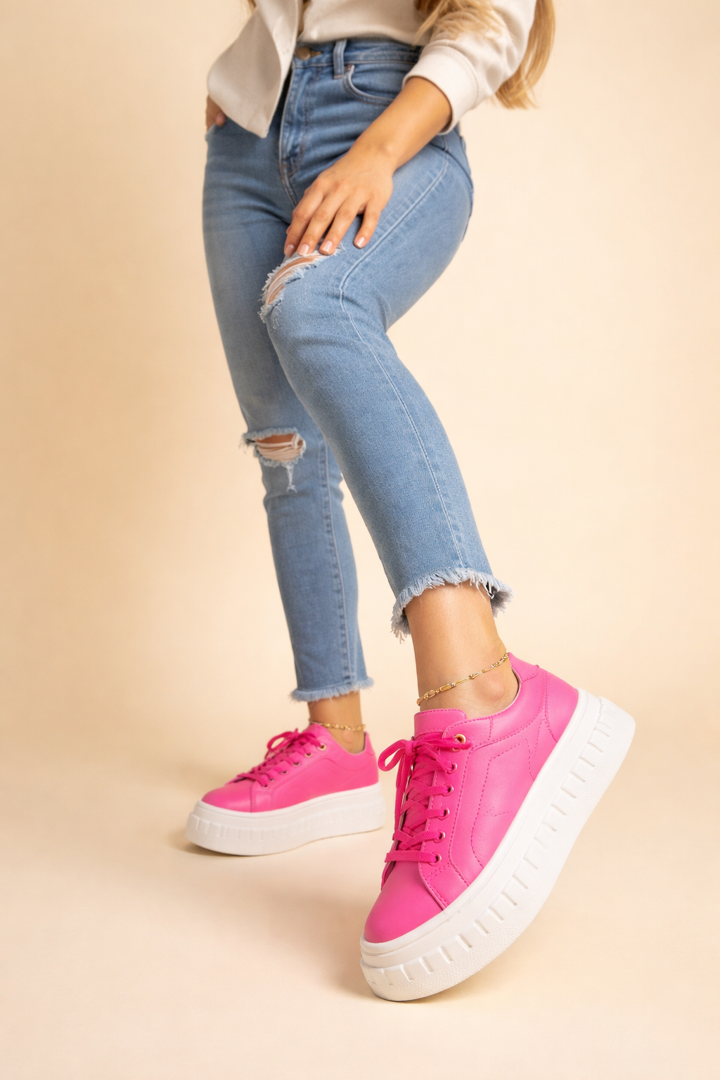 Sneaker Damen Plateau Bequem Alltag & Freizeit