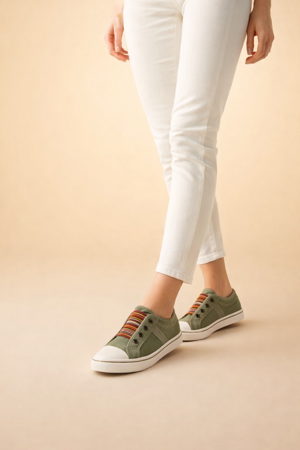 Sneaker Damen Bequem Slip On Alltag Freizeit