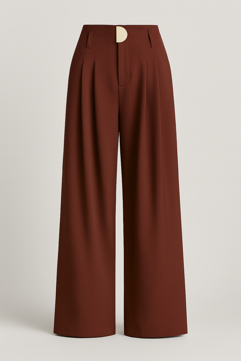 Damen Hose Weit Fit Hochtailliert Elegant Smart Casual