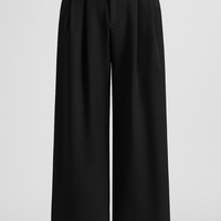 Damen Hose Weit Fit Hochtailliert Elegant Smart Casual