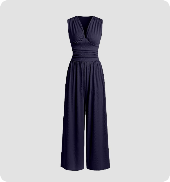 Damen ärmelloser Jumpsuit tailliert Freizeit Elegant Sommer