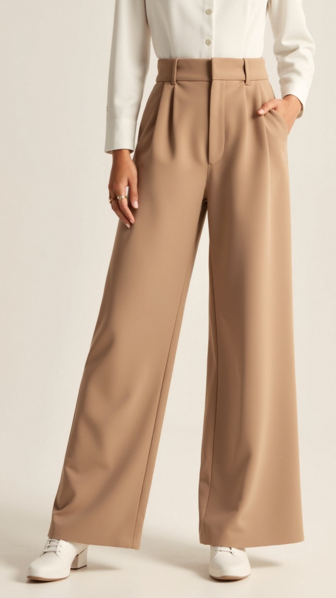 Damenweite Beinformhose Hohe Taille Smart Casual