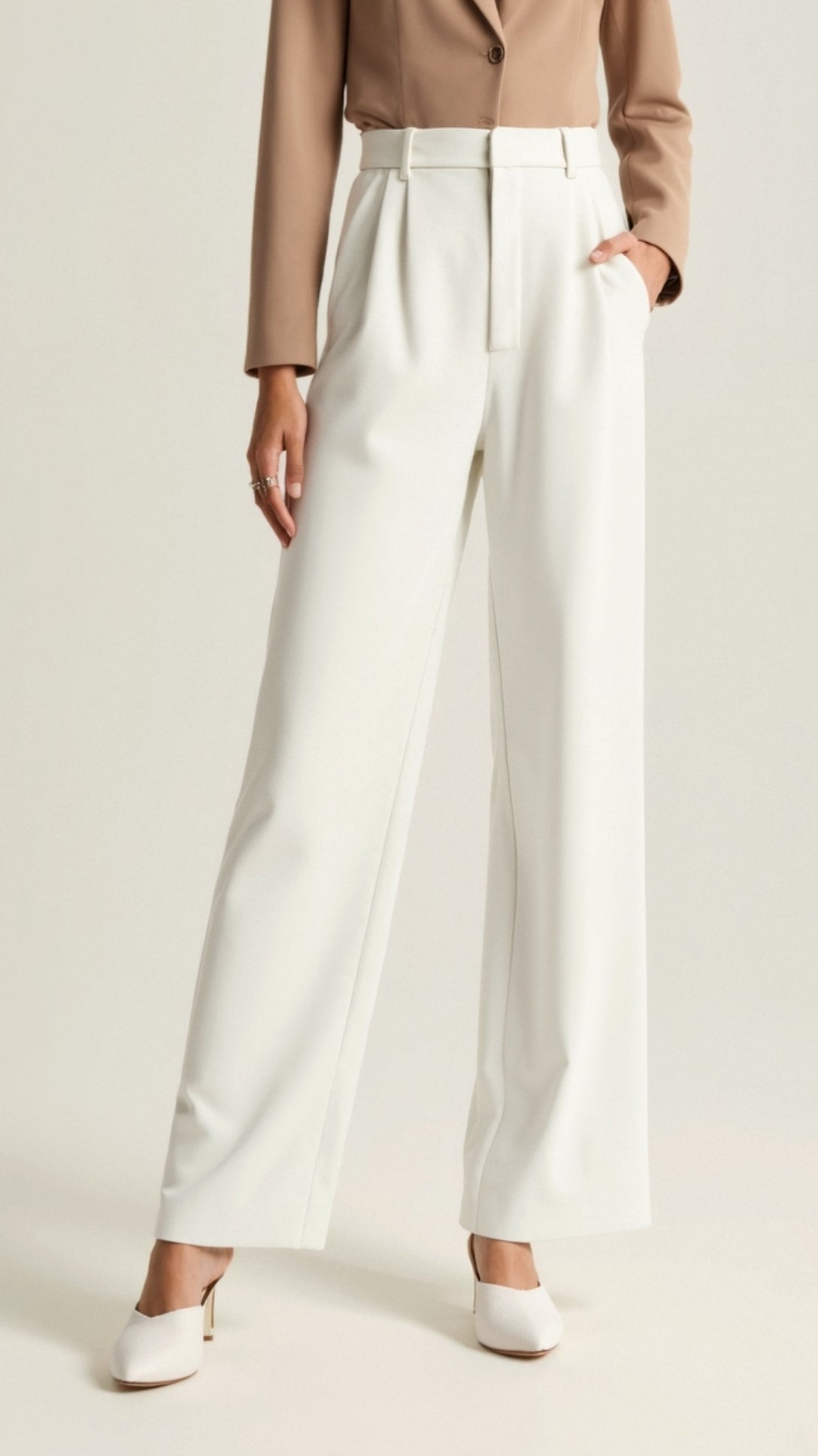 Damenweite Beinformhose Hohe Taille Smart Casual