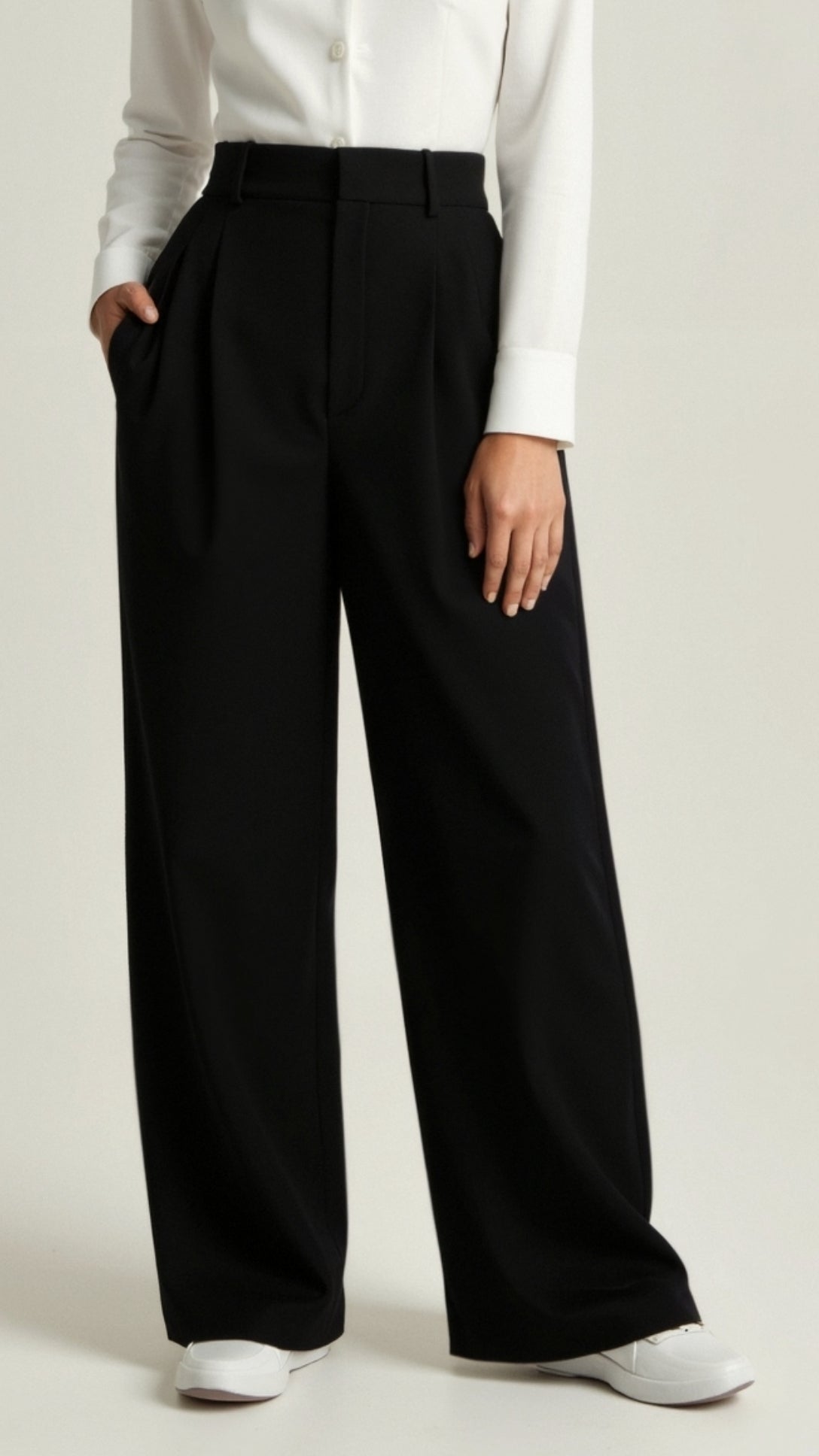 Damenweite Beinformhose Hohe Taille Smart Casual
