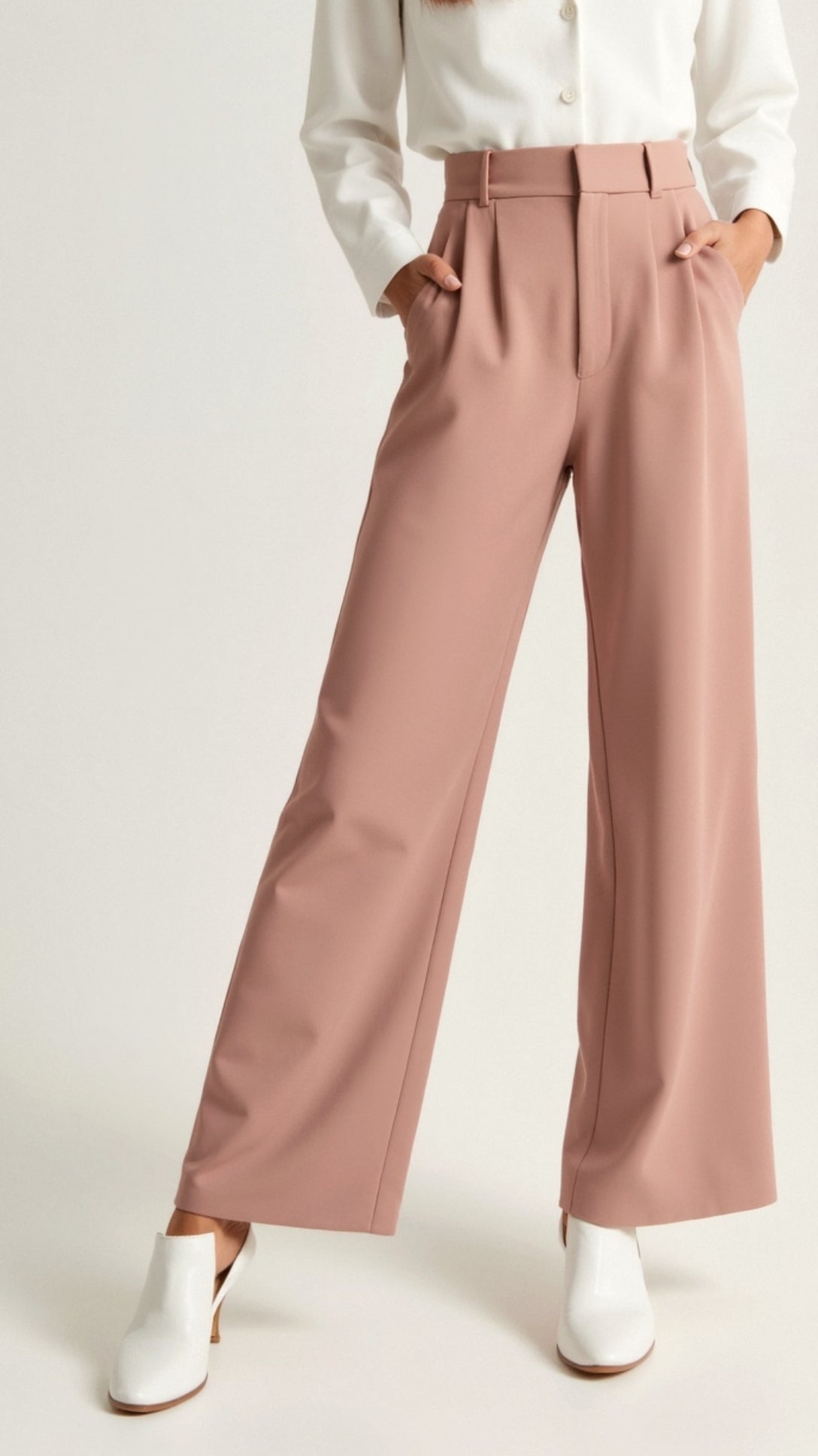 Damenweite Beinformhose Hohe Taille Smart Casual