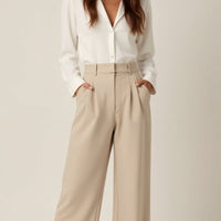 Damenweite Beinformhose Hohe Taille Smart Casual