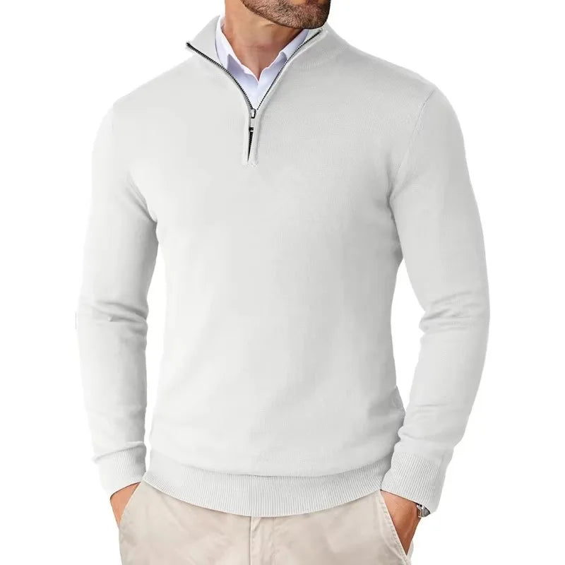 Herren Slim Fit Quarter-Zip Pullover Smart Casual