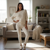 Paula I Damen Strickset Oversize Freizeit Zweiteilig