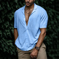 Hemd Kurzarm Herren – Kurzarmhemd Sommer Casual Regular Fit | Herren Hemden Kurzarm, Leicht & Atmungsaktiv