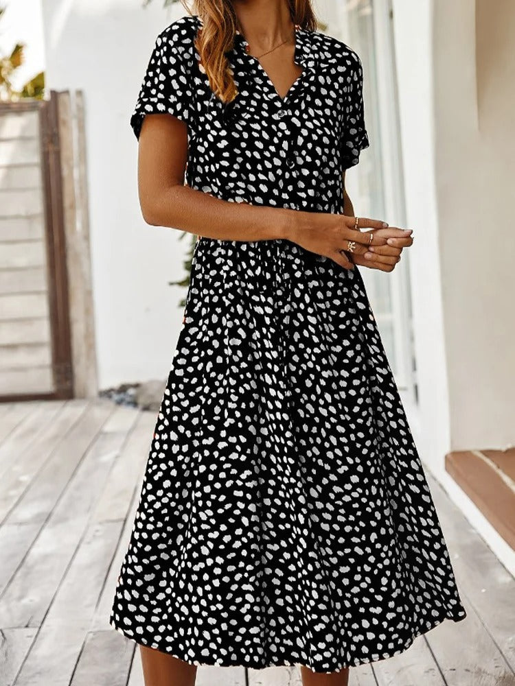 Damen Sommerkleid Regular Fit Freizeit leicht und luftig mit Print