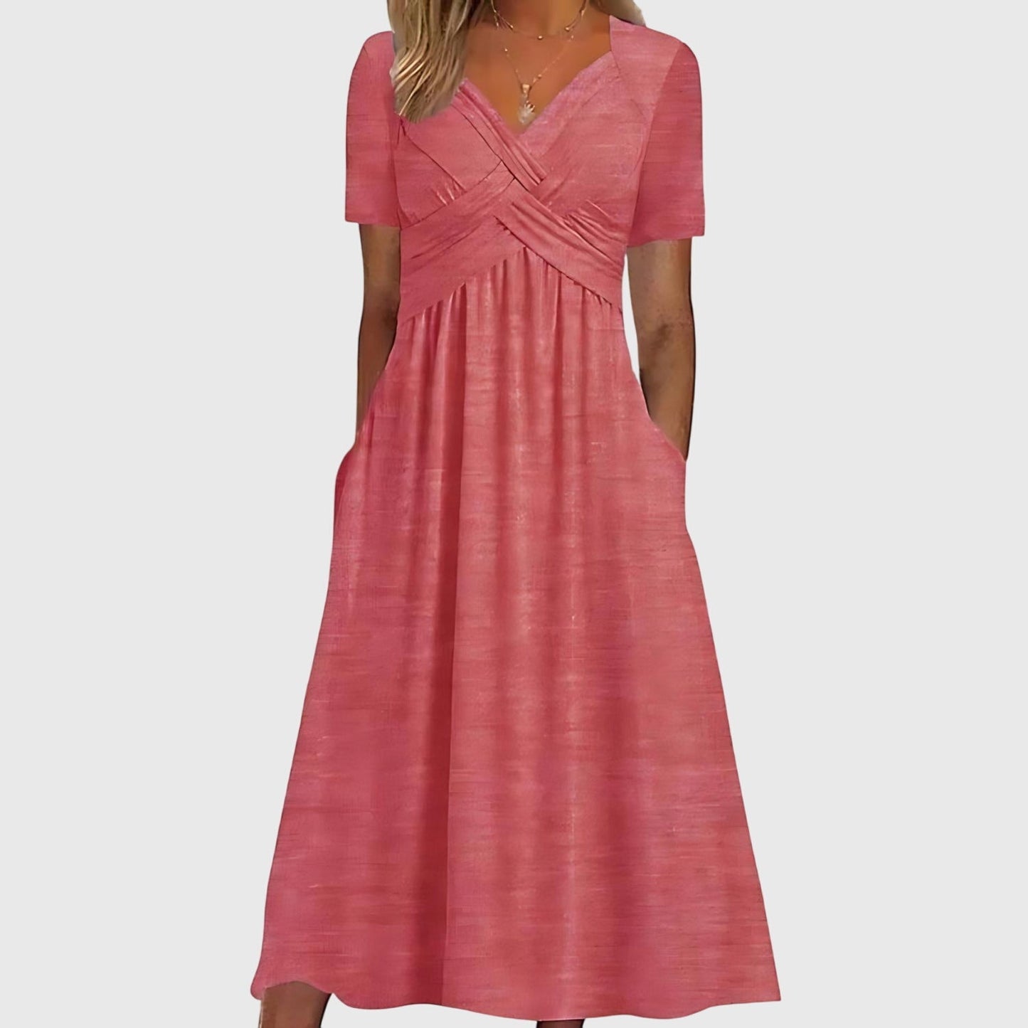 Damen Midi-Kleid Slim Fit Freizeit mit Bauchkontrolle