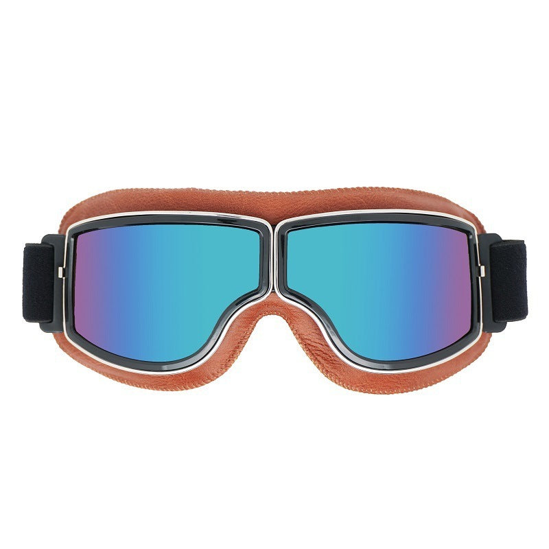 Leonard | Retro Motorradbrille Herren Polarisiert UV-Schutz Freizeit Vintage Pilotenbrille