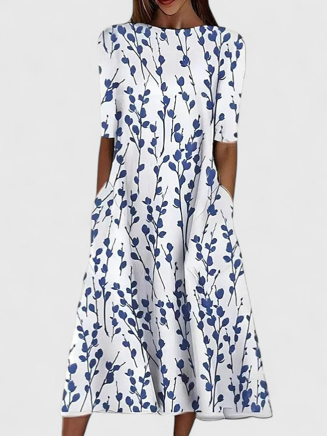 Elegantes Midi-Kleid Damen Regular Fit Sommer Freizeit