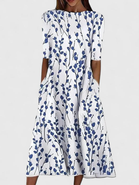 Elegantes Midi-Kleid Damen Regular Fit Sommer Freizeit