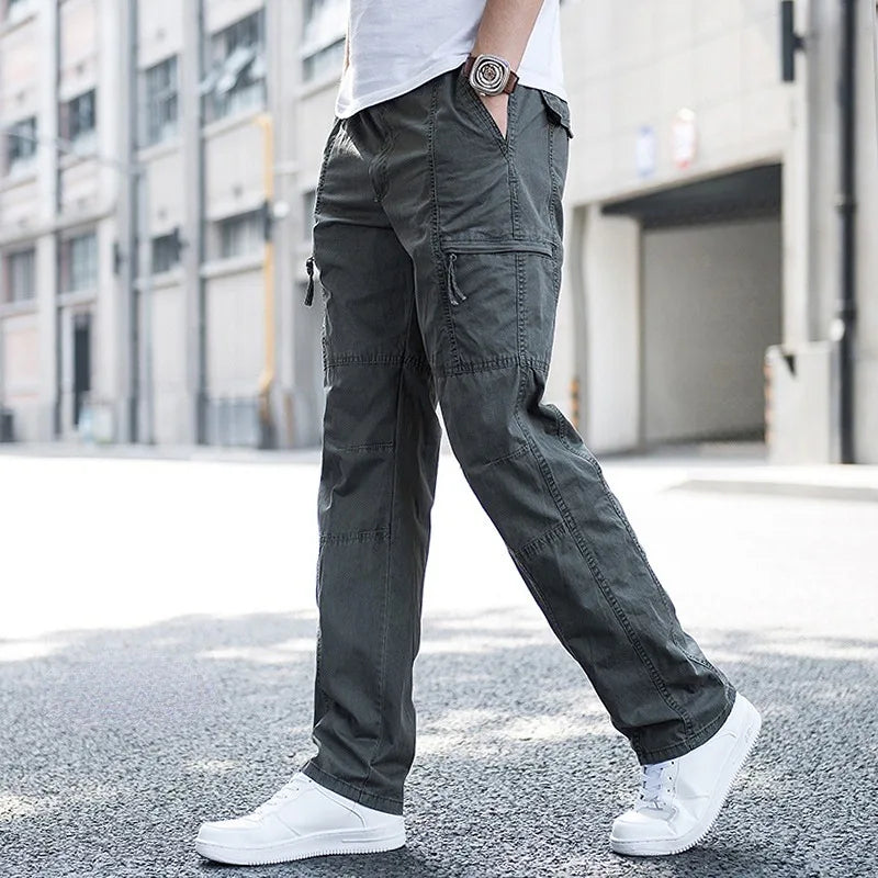 Cargo-Hose Herren Relaxed Fit Casual mit verstellbarem Bund