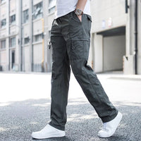 Cargo-Hose Herren Relaxed Fit Casual mit verstellbarem Bund