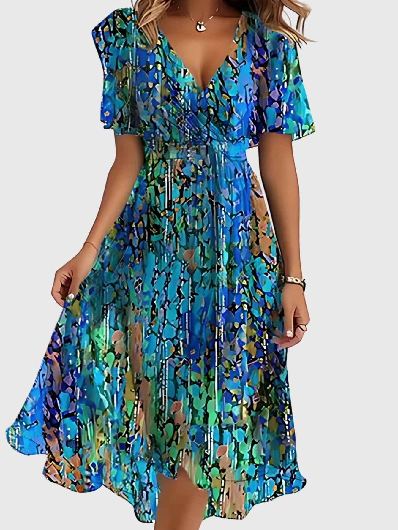 Damen Sommerkleid Relaxed Fit Freizeit mit Bauchbedeckung
