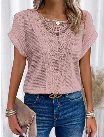 Damen T-Shirt Regular Fit Sommer Kurzarm Freizeit