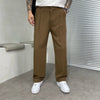 Herrenweite Hose Weites Bein Smart Casual mit Falten und Gürtelschlaufen
