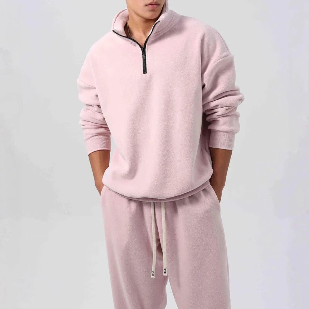 Velour Set I Zweiteiler Herren Relaxed Fit Freizeit