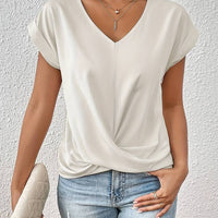 Damen Kurzarmshirt V-Ausschnitt Regular Fit Freizeit