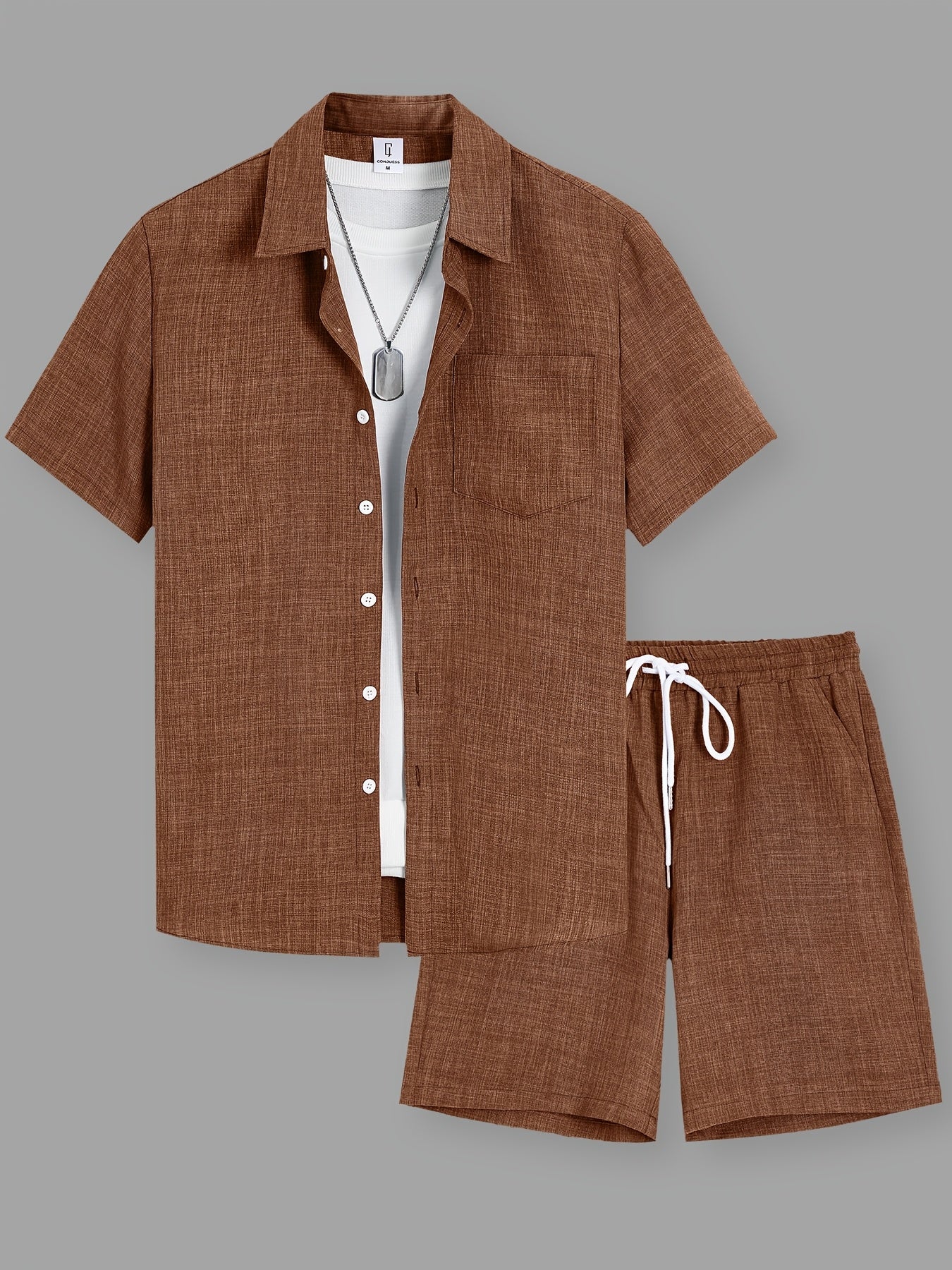 Bruno | Herren Sommer Set Regular Fit Freizeit Kurzarmhemd & Shorts