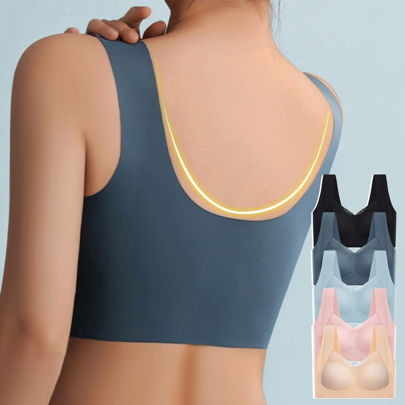 Damen Nahtloser Push-up BH ohne Bügel Bequem Alltag