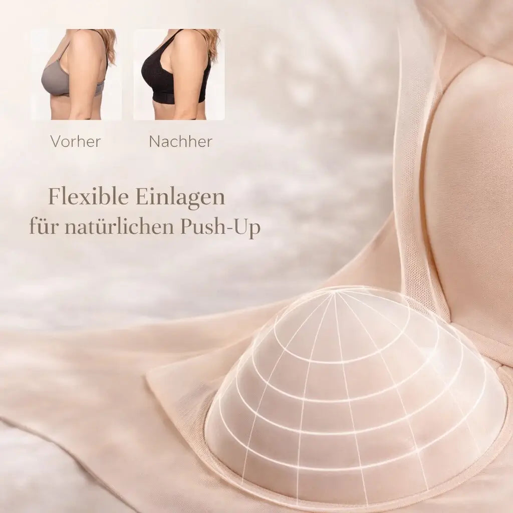 Damen Nahtloser Push-up BH ohne Bügel Bequem Alltag
