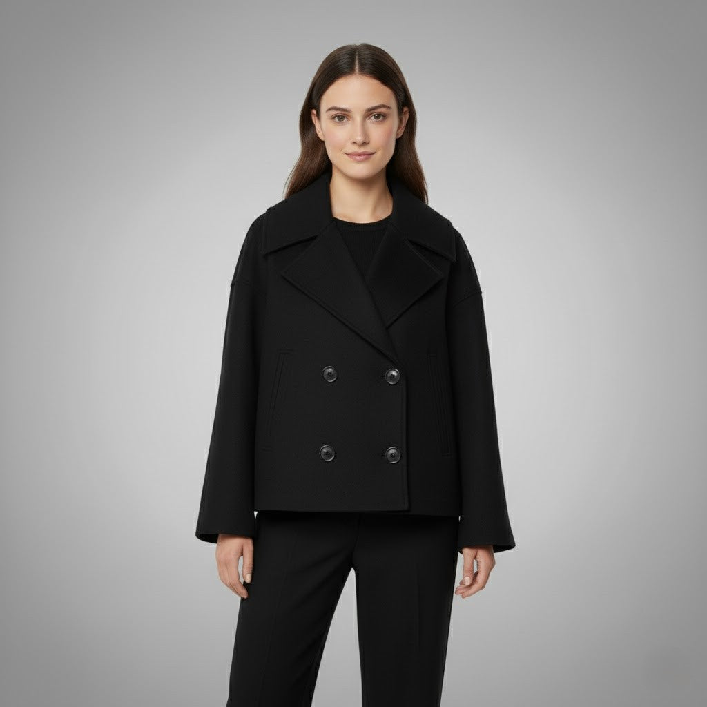 Damen Kurzmantel Regular Fit Casual Elegant
