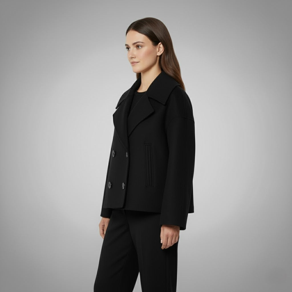 Damen Kurzmantel Regular Fit Casual Elegant