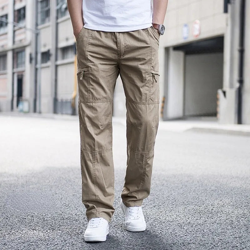Cargo-Hose Herren Relaxed Fit Casual mit verstellbarem Bund