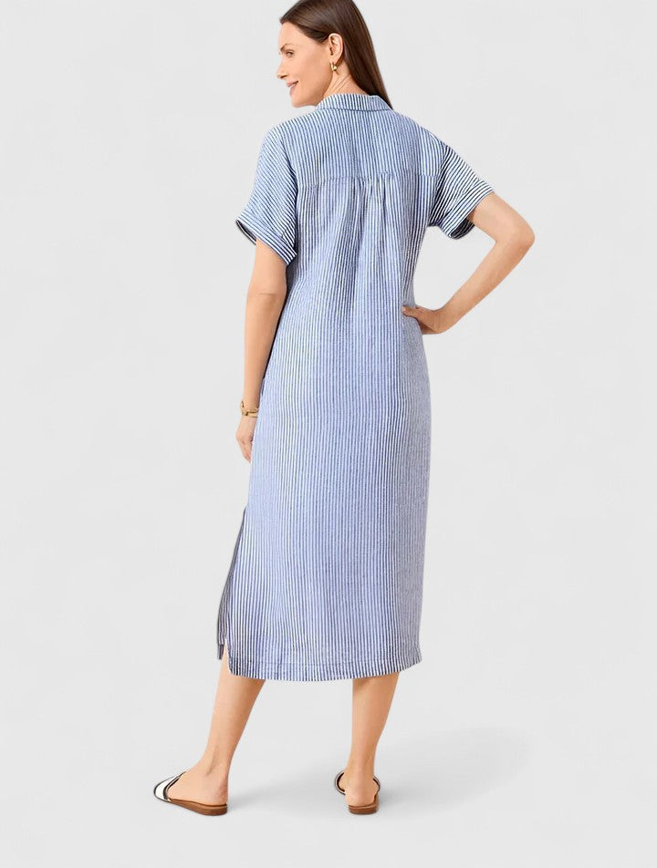 Damen Kleid Regular Fit Freizeit mit Streifenmuster