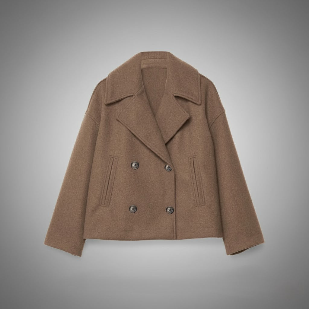 Damen Kurzmantel Regular Fit Casual Elegant