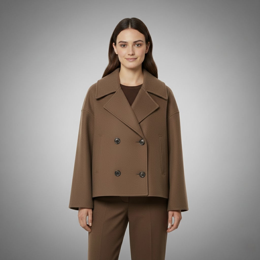 Damen Kurzmantel Regular Fit Casual Elegant