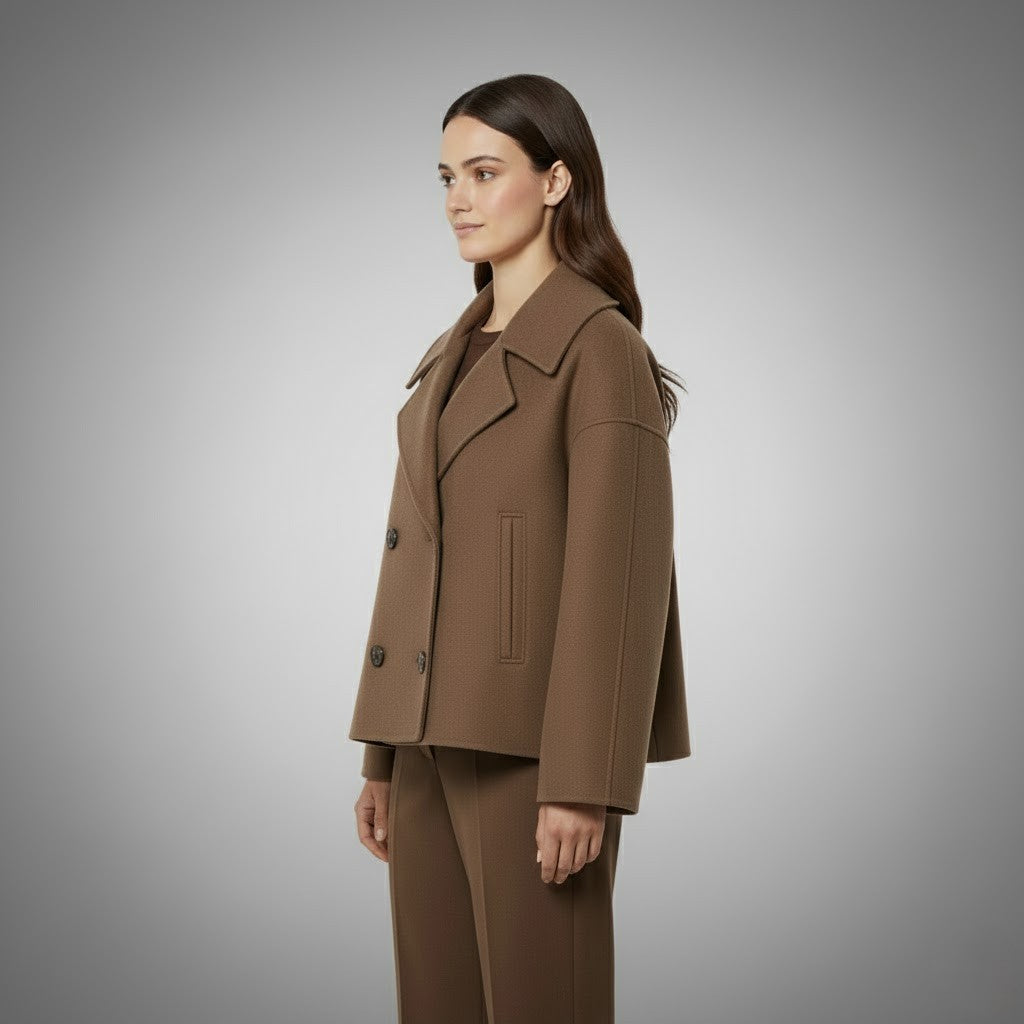 Damen Kurzmantel Regular Fit Casual Elegant