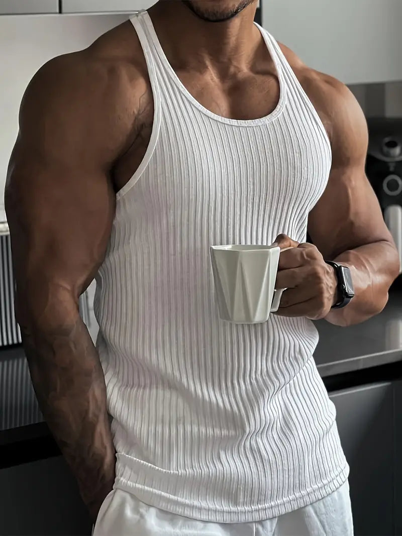 Robbie | Herren Slim Fit Tanktop Ärmellos Freizeit Sport